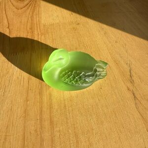 Lalique France Green Crystal Duck Figurine